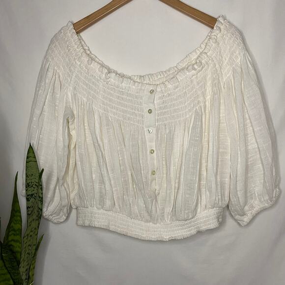 We The Free Tops - We the Free| Dancing til dawn Women’s puff sleeve boho cropped blouse